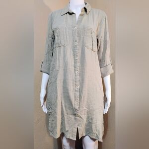 NWT Blue Island Long Sleeve Shirt Dress